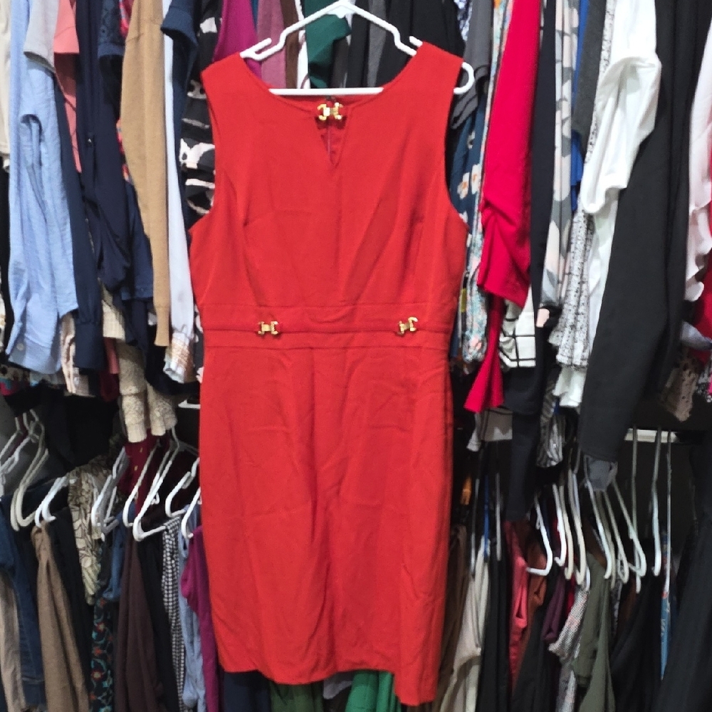 Elegant Burnt Orange Sleeveless Dress